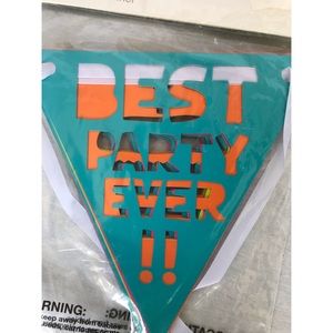 Set of 6 “Best Party Ever !!” Ribbon banners